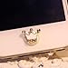 Home Button Sticker - White crown with bling rhinestone for iPhone iPad iPod