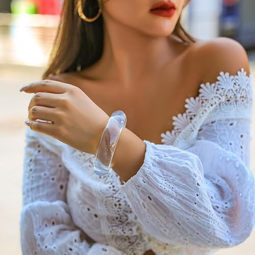 Acrylic Bangle Bracelets for Women Chunky Colorful Resin Bangle Big Statement Jewelry3