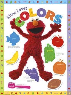 123Posters (18x24) Sesame Street Elmo Loves Colors Poster Quality Print