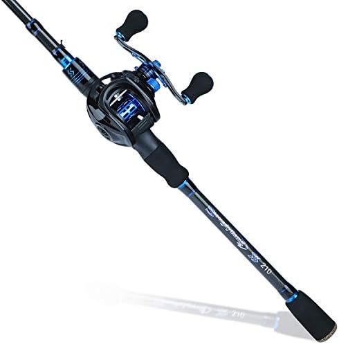 Sougayilang Baitcaster Combo Fishing Rod and Reel Combo, Ultra Light Baitcasting Fishing Reel for Travel Saltwater Freshwater and Beginner-7ft with Right Hand Reel