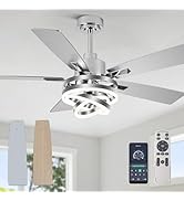 Curve Curio 52" Ceilling Fan with Light Chandelier Fan Modern DC Motor Dimmable Led Fandelier Cei...