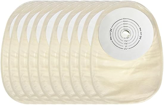 10 PCS Colostomy Bags, One-Piece Ostomy Bags, Ostomy Supplies for Ileostomy Stoma Care, Cut to Fit 15-60mm