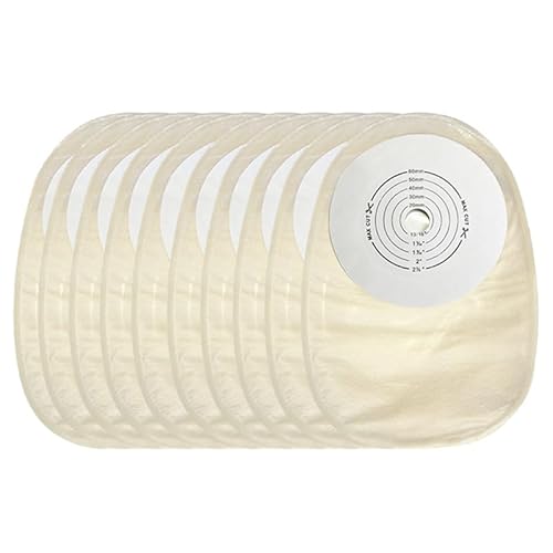 10 Bolsas de Colostomía, Bolsas de Ostomía de Una Pieza, Suministros de Ostomía para El Cuidado Del Estoma de Ileostomía, Recortables para 15-60 MM
