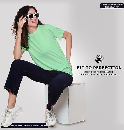 Image of Sleepynuts Women's S to 3XL Premium Half Sleeve Round Neck Plain Combed Cotton Tshirt Pack of 3 Loose Fit T-Shirts Combo
