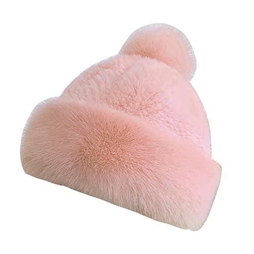 Solid Color Russian Faux Fur Hat For Women, Winter Faux Fur Hat Fluffy Warm Hat For Women And Girls Gift #TOP6