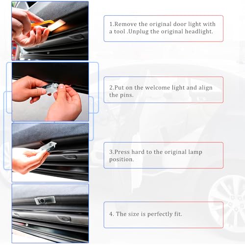 Luces proyectoras personalizadas para puertas de auto, juego 2 piezas miniatura 5