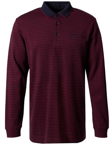 Pierre Cardin Polo à manches longues pour homme - 3 boutons - Coupe moderne, Red Dahlia 4301, M