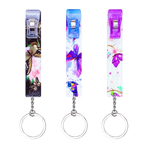 Image of 3PCS Butterfly Card Grabber for Long Nails 2026, Cute Credit Card Puller Bank ATM Keychain Women with Plastic Clip