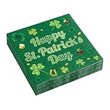 St Patricks Day Napkins,20 Pcs Green Shamrock Serviettes,St Patricks Day Tissue Paper for Party Tablewear,2-Layer Napkins,Premium St PatricksDay Decorations Accessories