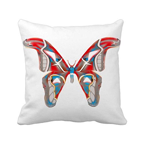 Housse de coussin 3D papillon rouge bleu jacquard haute qualité