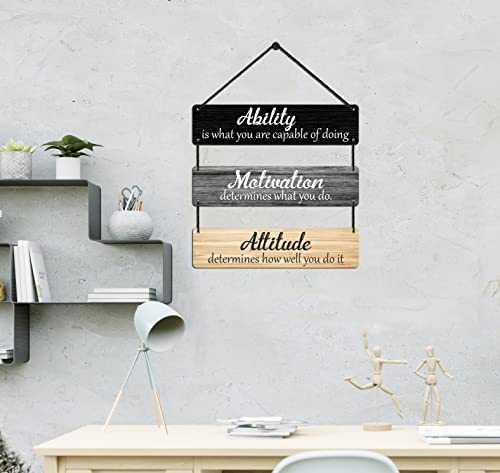 Image of EXPLEASIA Decorative Wall Hanging Wooden Art Decoration Item for Home Office Living Room Bedroom Decoration Items Motivational quotes decor Gift Items (Ability To Motivation)