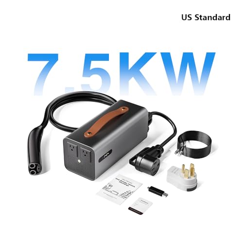 Image of 7.5KW NACS EV Discharger, V2L Discharge Box for Tesla Model X /Y /3 /S, V2H Charging Station Outdoor Power Supply for Camping, Construction, and Emergency Use