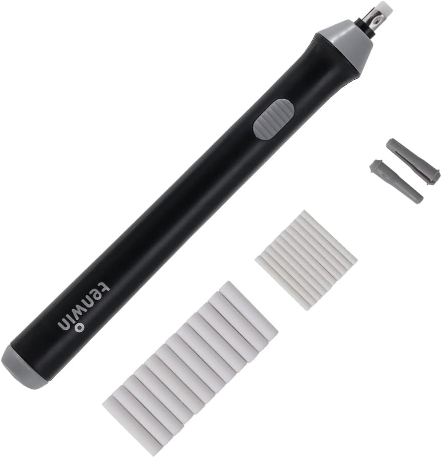 Electric Eraser, Battery Operated Eraser Kit with 22 Extra Replaceable Erasers for Artists, Automatic Portable Pencil Eraser for Sketching, Drawing, Graphite Pencils