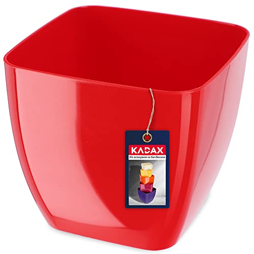 KADAX Pot de fleurs en plastique Ø8-20cm 11 couleurs élégant Pot de fleurs Pot de jardin Pot de fleurs Protection de pot de fleurs pour bureau (8 cm, rouge)