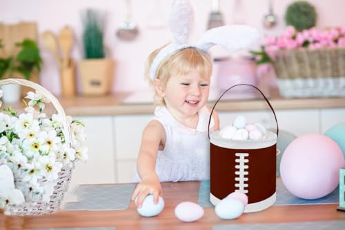 Image of ESSME Kids Football Basket, Easter Gift Basket, Round, Football, Linen & Cotton, Modern