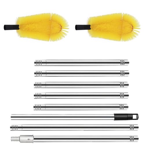 Strumenti telescopici per la pulizia delle grondaie, pulitori per grondaie da terra,Pulitore per grondaie con testina flessibile per pulizia - Pulizia a lunga durata delle grondaie per sporco, foglie,