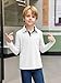 Haloumoning Boys Long Sleeve Polo Shirt Kids Casual Collared School Uniform Shirts 5-14 Years White