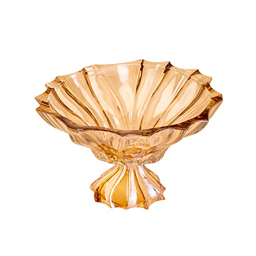 Wolff CENTRO DE MESA CRISTAL PARADISE 34x20cm ÂMBAR METALIZADO