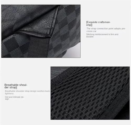 Leather Laptop Backpack for Men Women, School College Bookbag Casual Travel Daypack (schoolbag1)4