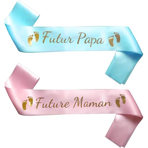 Écharpe Future Maman Écharpe Futur Papa Baby Shower Daddy to be Mommy to be Sash Décoration Accessoires Cadeau pour Baby Shower Baptême