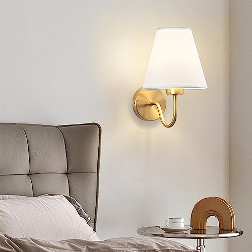 Applique Murale Style,Lampe Murale élégante et simple, Abat-jour en tissu,E27 Douille, Appliques murales pour chambres d'hôtel Chambre Salon,Escalier,Couloir,Sentier...