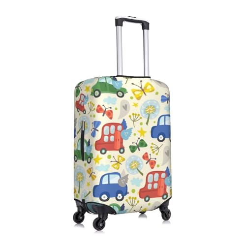 Spandex Travel Luggage Cover Printed Flying Cars Butterflies Double-Sided Suitcase Protector Bag,Dust-Proof Cratch-Resistant Washable Baggage Covers For Kid Adult,Small3