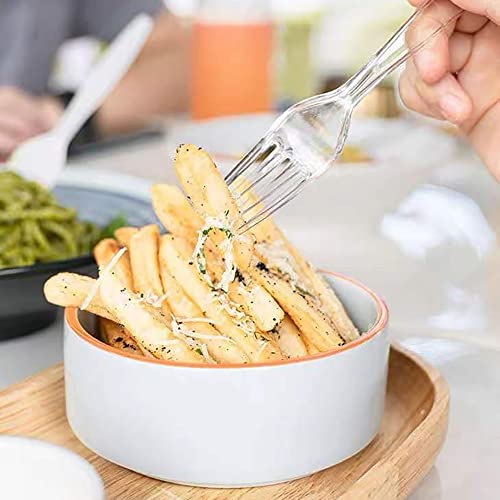 200 Count Clear Disposable Plastic Forks, Heavy Weight Disposable Forks Plastic Utensils For Parties, Picnics, Big Event, Daily Use #TOP4