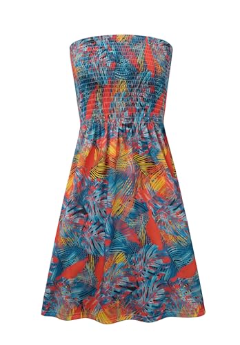 Image of Zyyfly Strapless Dress for Women Summer Beach Boho Smocked Tube Top Dress