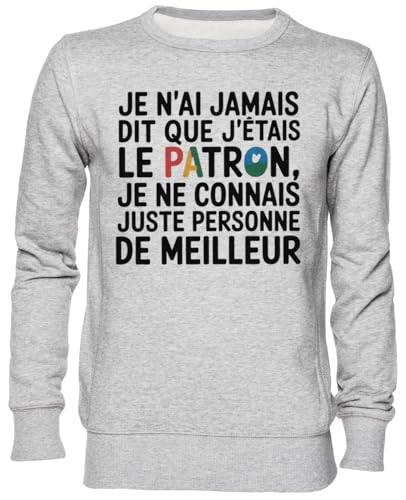 Sweat-shirt gris en jersey unisexe avec message humoristique pour homme et femme