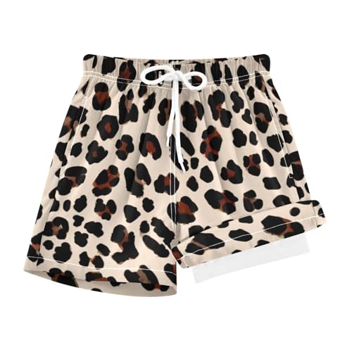 YANENDIE Boy Swim Trunks with Compression Liner Animal Skin Boys Swim Shorts Quick Dry Beach Shorts