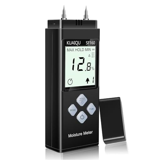 KUAIQU Wood Moisture Meter, Moisture Meter for Plants or Wood Pin Type Humidity Meter Moisture Detector Use for Drywall Wood Raw Materials Paper Flooring Furniture Construction Cement Concrete Etc.
