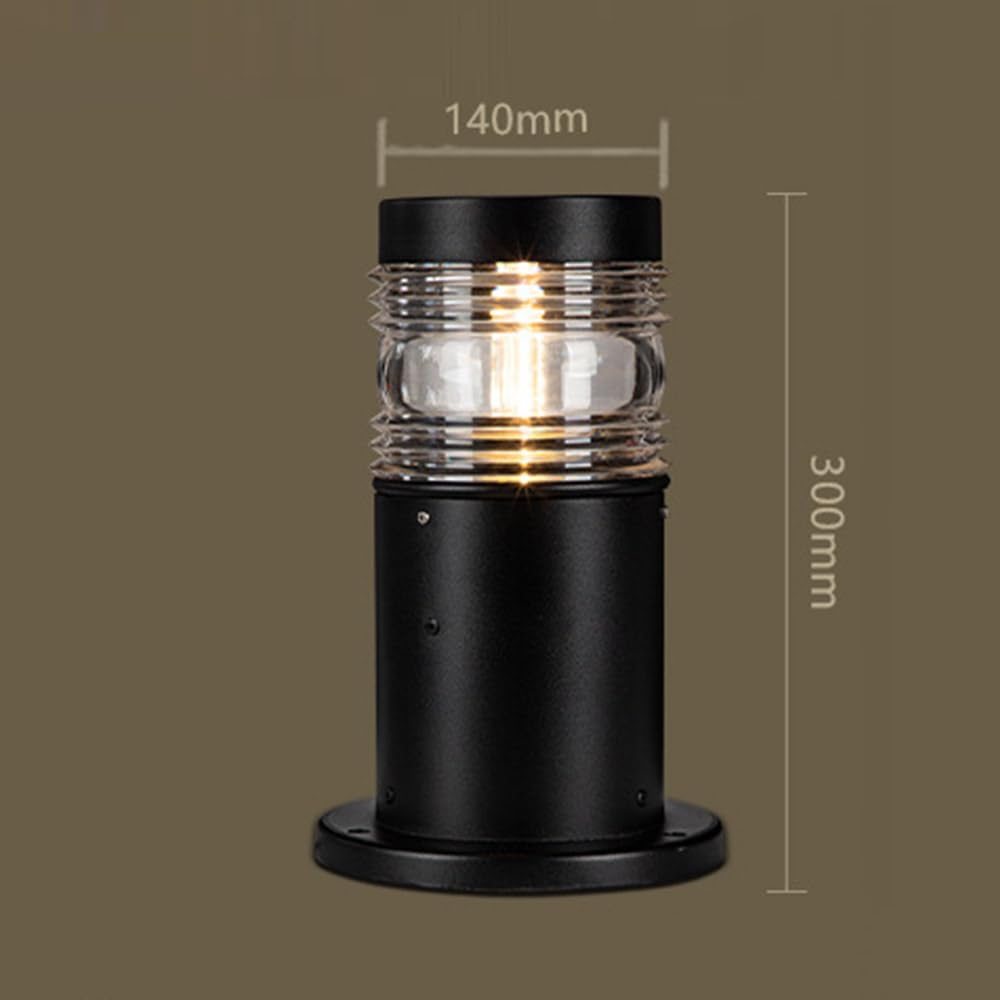 Mengjay E27 Paletto da Esterno Alluminio Luce a Colonna Impermeabile Patio Giardino Villa,Piedistallo Moderno Luci colonna Lanterna Porta Lampada a pilastro Illuminazione