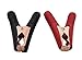 CERRXIAN 2 Piece 90mm Long Battery Alligator Clips, Black Red 100A Insulated Replacement Battery Clamps Jumper Cables Boost Clips for Car Auto Vehicle Boat