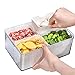 Lodówka do przechowywania żywności - Pojemnik na sałatki warzywne z 4 wyjmowanymi pudełkami,Clear Organizer Product Saver z timerem, do lodówek, zamrażarek, szafek, szuflad Generic