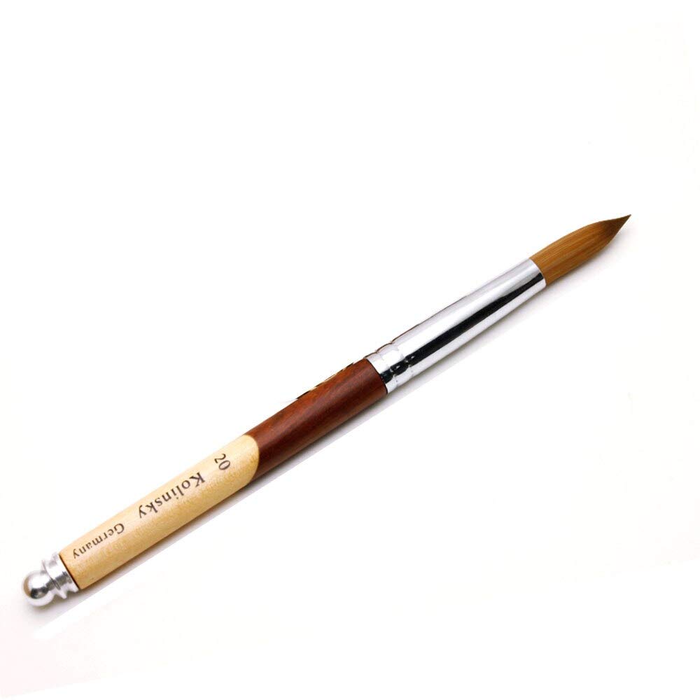 Nail Brushes Nail Brush Sable Hair Liquid Powder Crystal Pink Metal Handle Nail Art Pen Manicure Tools - (Color: 7)