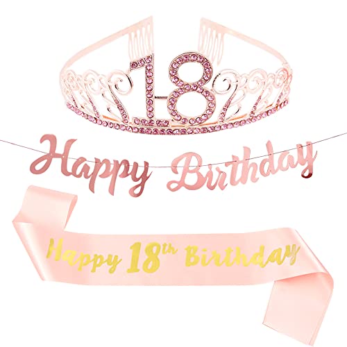 MZSM Oro Rosa 18 Compleanno Corona diadema e