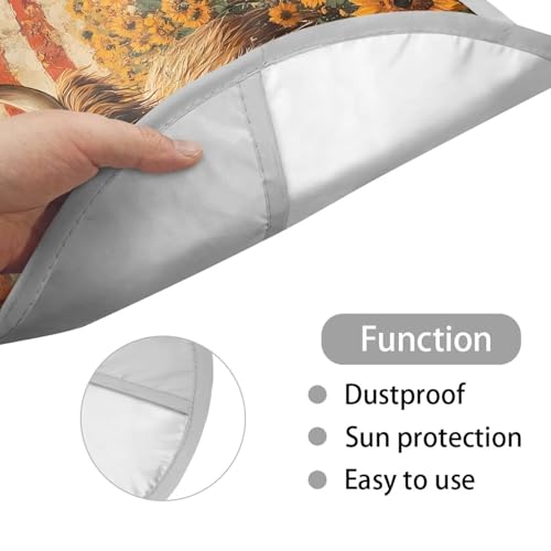 Image of Highland Cow Sunflower Steering Wheel Sunshade Car Interior Sunshade Foldable Car Steering Wheel Sun Shade Cover Car Interior Accessories for Sun Heat for Car Truck SUV