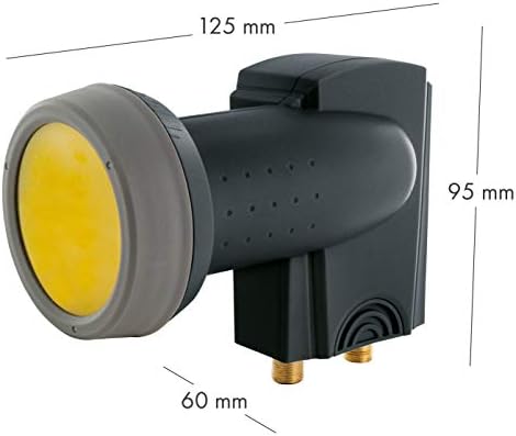 SCHWAIGER -340- Twin LNB z Sun Protect, 2-krotny, cyfrowy (2 uczestniki), wyjątkowo odporny na wysokie temperatury LNB, wkład z anteną satelitarną, kompatybilny z multifeed z ochroną przed warunkami atmosferycznymi, styki