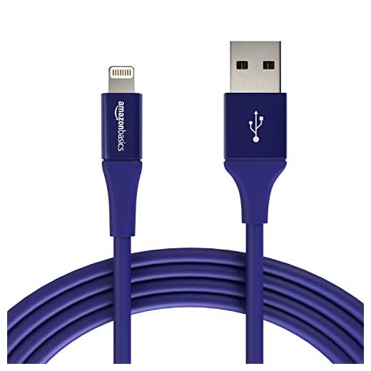 AmazonBasics - Cable USB A con conector Lightning, colección premium, 3 m, Pack de 1 - Azul