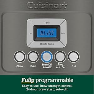 Cuisinart Coffee Maker Perfecttemp 14 Cup Glass Carafe Programmable Fully Automatic for Brew Strength Control 1 4 Cup Setting Black Stainless Steel DCC 3200BKSP1