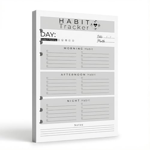 Feuilles de suivi des habitudes quotidiennes A5 en papier premium double face