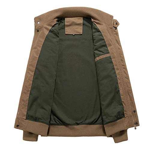 EKLENTSON Men's Casual Cotton Military Bomber Jacket Winter Outerwear Windbreaker Cargo Jacket Multi Pockets