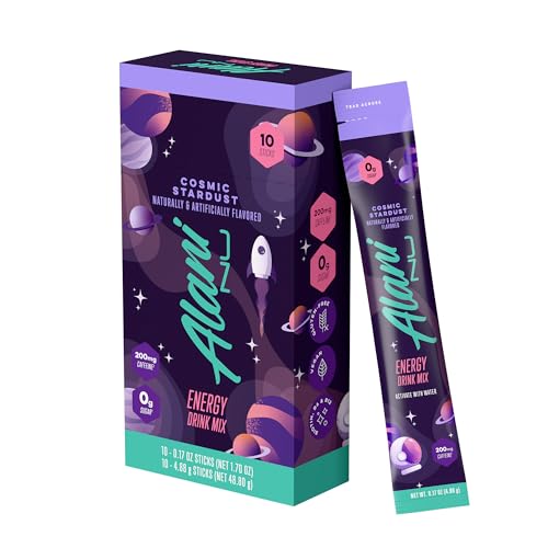 Image of Alani Nu COSMIC STARDUST, Energy Sticks Drink Powder, 200mg Caffeine, Pre Workout Performance with Antioxidants, On-The-Go Drink Mix, Biotin, B Vitamins, Zero Sugar, 5 Calories, 10 Pack