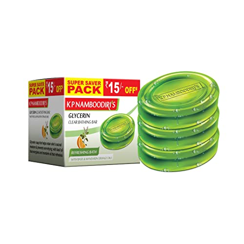 Image of K.P. NAMBOODIRI S Glycerin Soap -Refreshing Bath Herbal (4Nx75G) - Pack Of 2