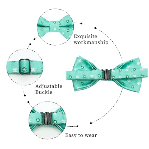Image of HISDERN Bow Ties for Boys Pre Tied Toddler Bow Tie Adjustable Kids Bowties Clip On Fun Patterned Bowties for Wedding Party