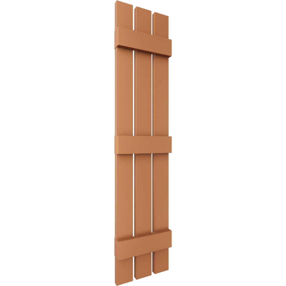 12 in. W x 68 in. H Builders Edge, TailorMade Three Board Spaced (3 Batten), Board-n-Batten Shutters, Includes Matching Installation Spikes (Per Pair), 471 - Treated Cedar