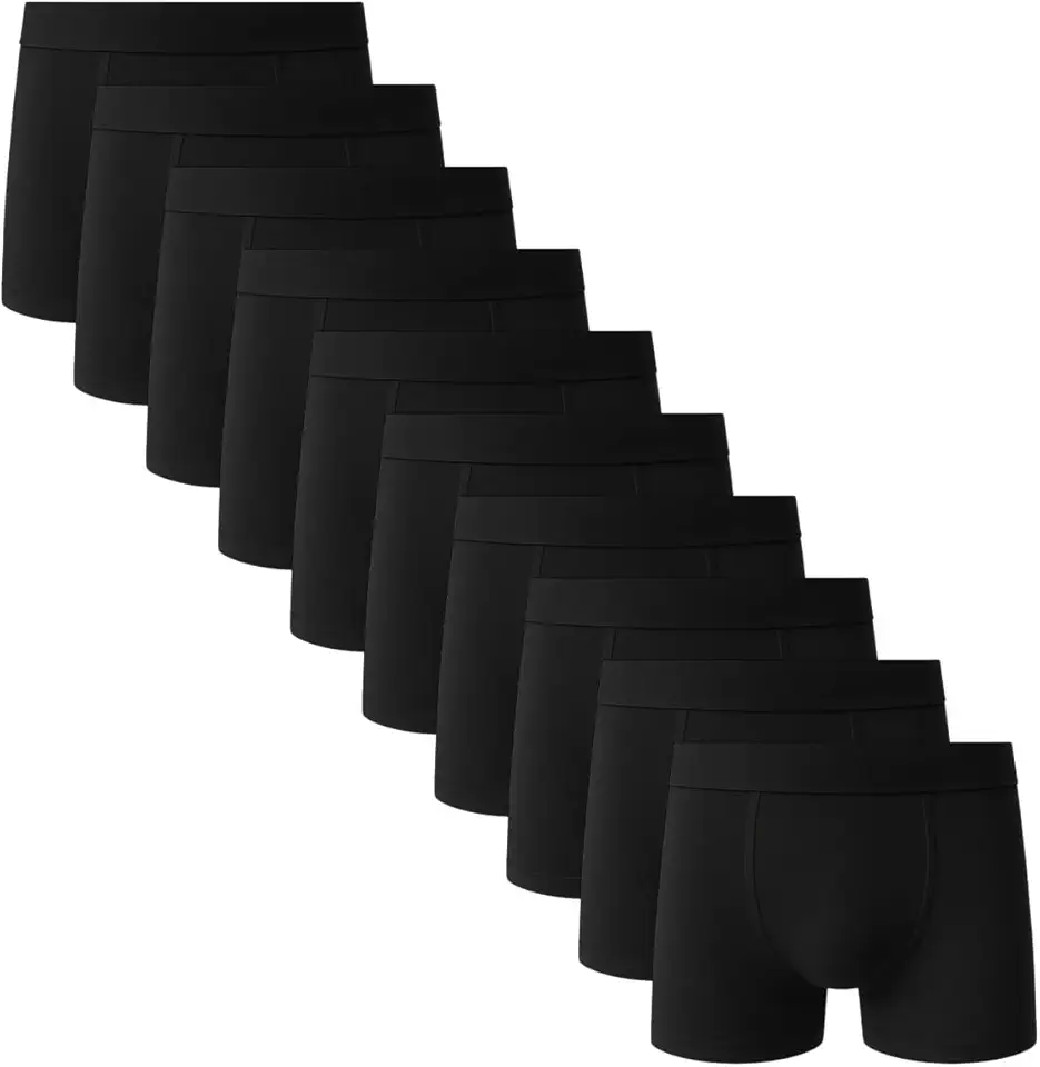 Kit 10 Cuecas Boxer Basic Lisa 100% Algodão Masculina Sortida