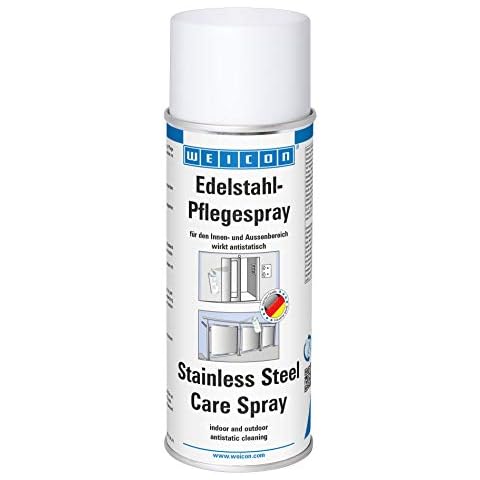 WEICON Edelstahlpflege-Spray 400 ml | Effektiver Edelstahlreiniger von metallischen Oberflächen | antistatisch & matt Cover
