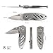 BARRYSAIL Mini Keychain Knife, 2pcs Small Folding Pocket Knives with Liner Lock, 1.6 Inch Blade, Every Day Carry Tool for Women Teens (Silver)