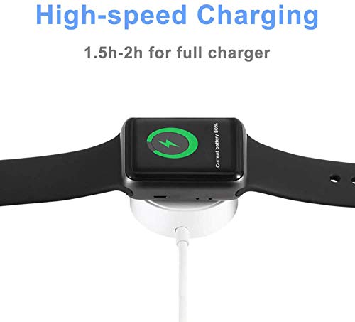 Updated Version Watch Charger, Powlaken Charging Cable MFi Certified Magnetic Wireless Portable Charger Charging Cable Cord Compatible for Apple Watch Series 5 4 3 2 1